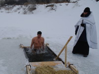 Чин Великого освящения воды в селе Новоникольское в праздник Крещения Господня