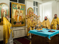 Епископ Петропавловский и Булаевский Владимир принял участие в Божественной лиртургии в домовом храме Митрополичьего округа