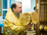 Епископ Петропавловский и Булаевский Владимир принял участие в Божественной лиртургии в домовом храме Митрополичьего округа