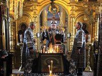 Правящий архиерей совершил Литургию Преждеосвященных Даров с чином освящения колива в храме Всех Святых