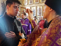 В Вознесенском Кафедральном соборе города Петропавловска было совершено всенощное бдение
