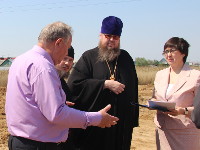 Епископ Петропавловский и Булаевский Владимир посетил строительный участок будующего Севастиано-Магдалининского храма