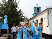 Преосвященнейший Владыка Владимир совершил Божественную Литургию в Казанском храме города Мамлютка